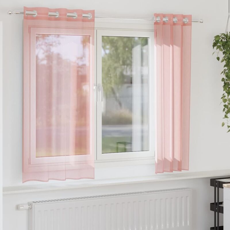 foto del prodotto tende in voile con occhielli 2 pz rosa 140x175 cm vidaxl
