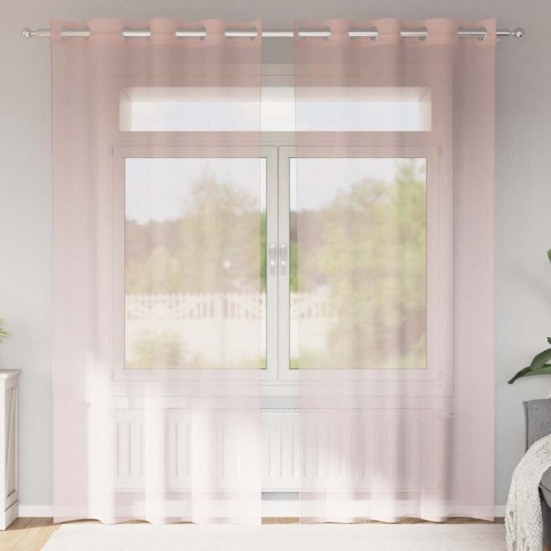 foto del prodotto tende in voile con occhielli 2 pz rosa chiaro 140x245 cm - vidaxl