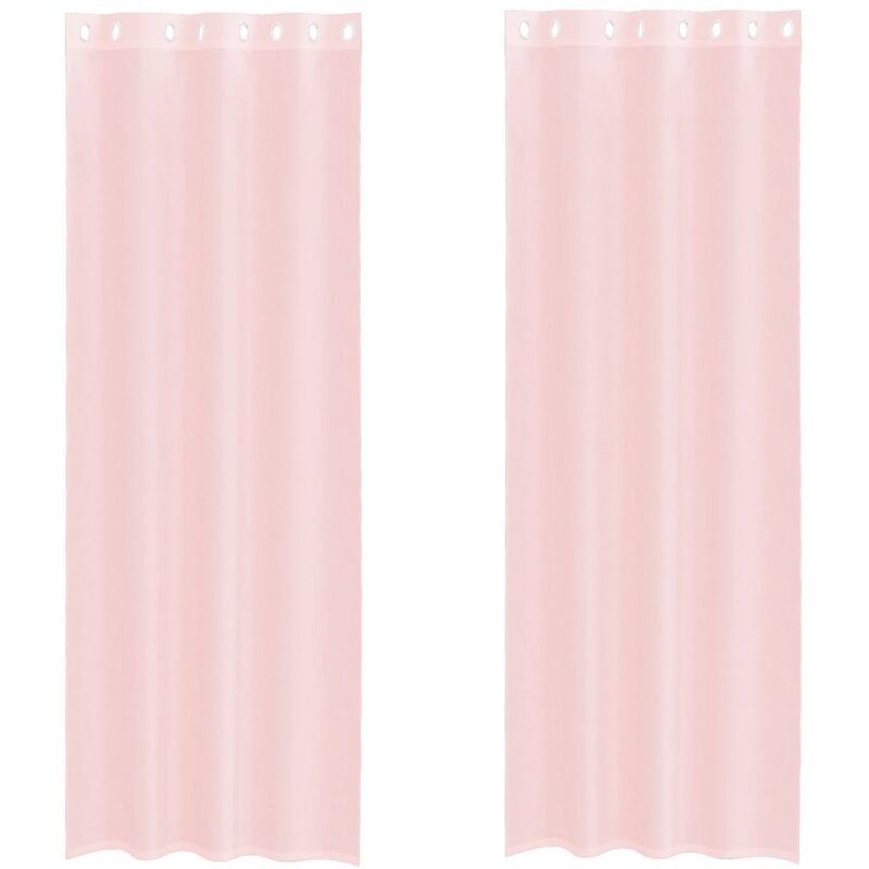foto del prodotto tende in voile con occhielli 2 pz rosa chiaro 140x260 cm - vidaxl