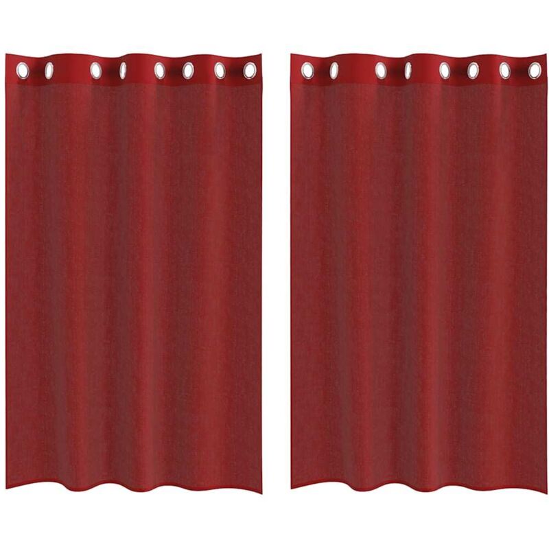 foto del prodotto tende in voile con occhielli 2 pz rosso vino - vidaxl