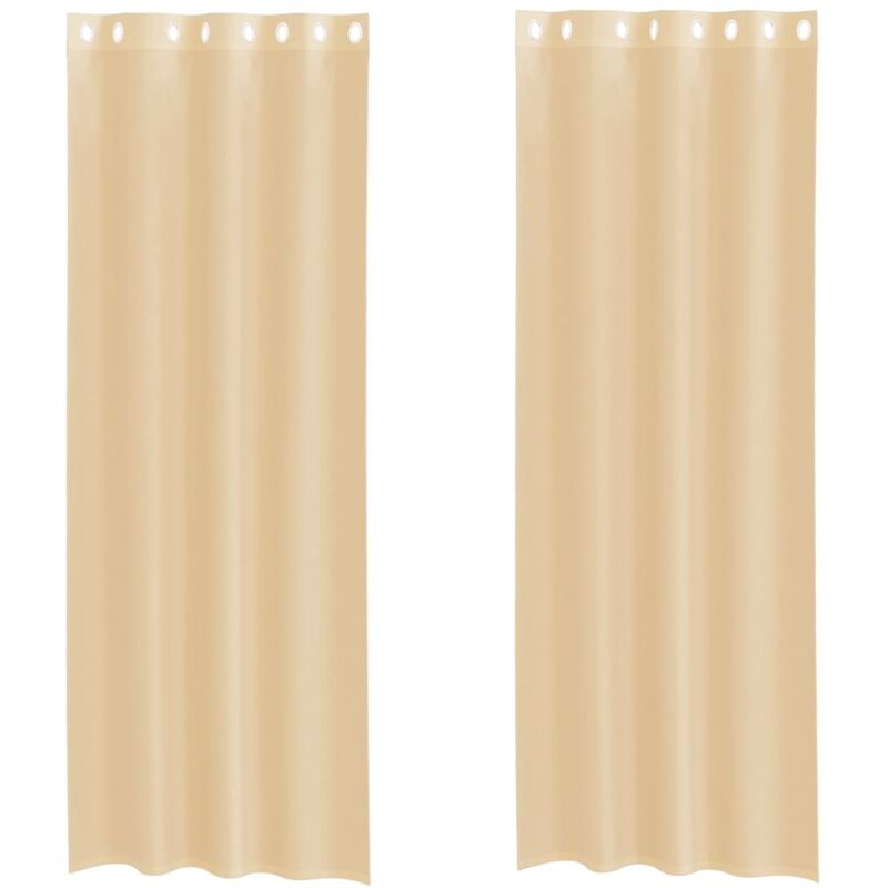 foto del prodotto tende in voile con occhielli 2 pz sabbia - vidaxl