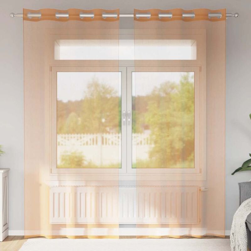 foto del prodotto tende in voile con occhielli 2 pz terracotta - vidaxl