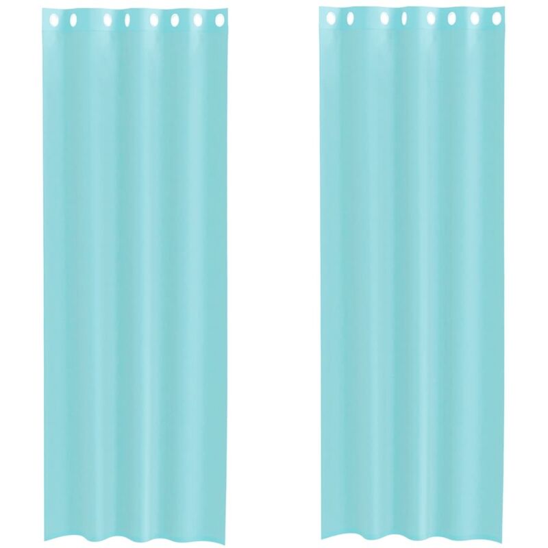foto del prodotto tende in voile con occhielli 2 pz turchese - vidaxl