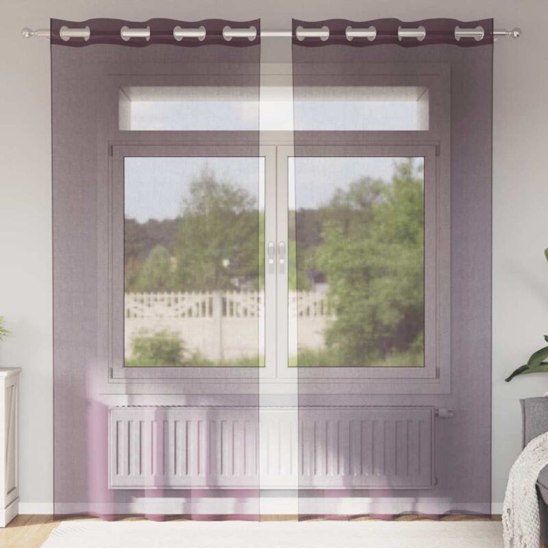 foto del prodotto tende in voile con occhielli 2 pz viola 140x245 cm vidaxl