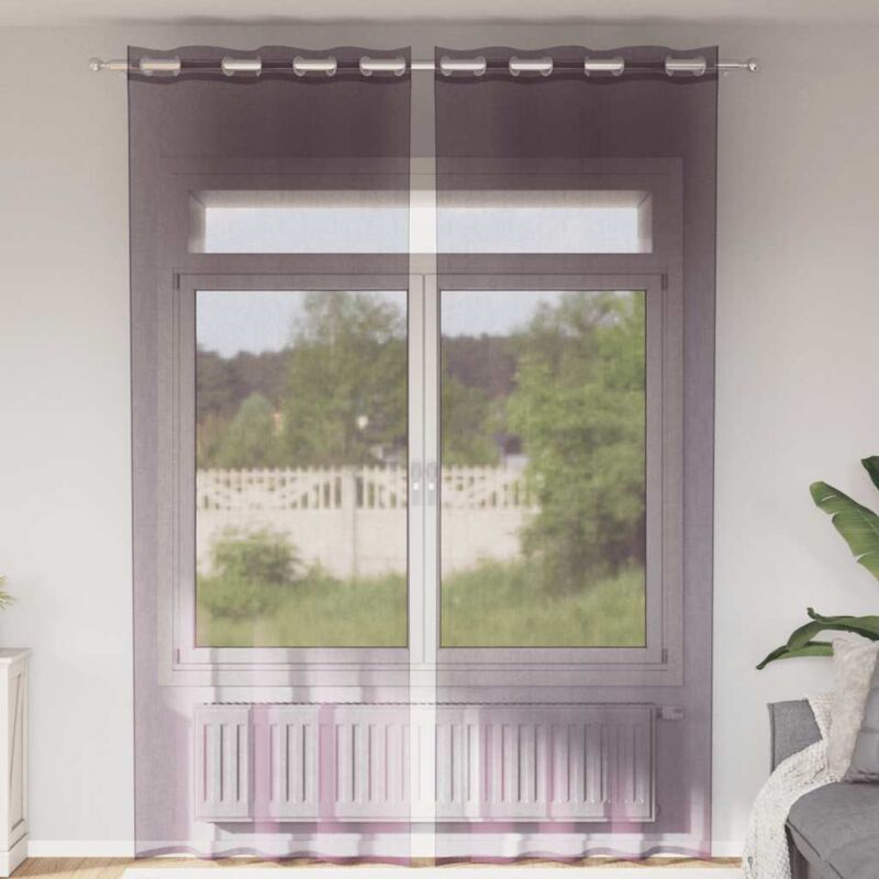 foto del prodotto tende in voile con occhielli 2 pz viola 140x300 cm vidaxl