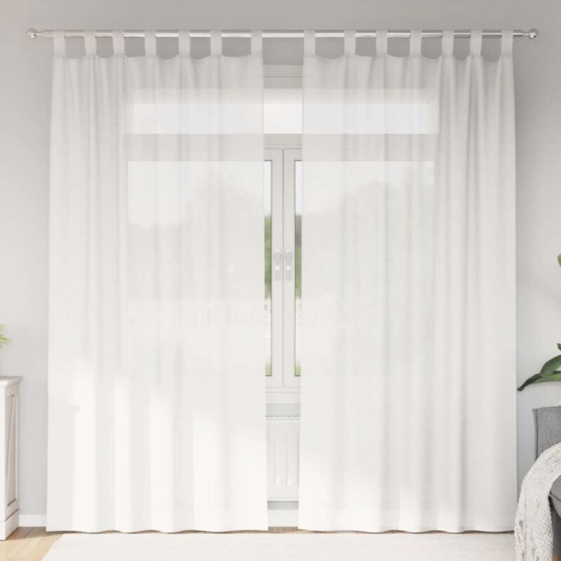 foto del prodotto tende in voile con passanti 2 pz bianco 140x225 cm - vidaxl