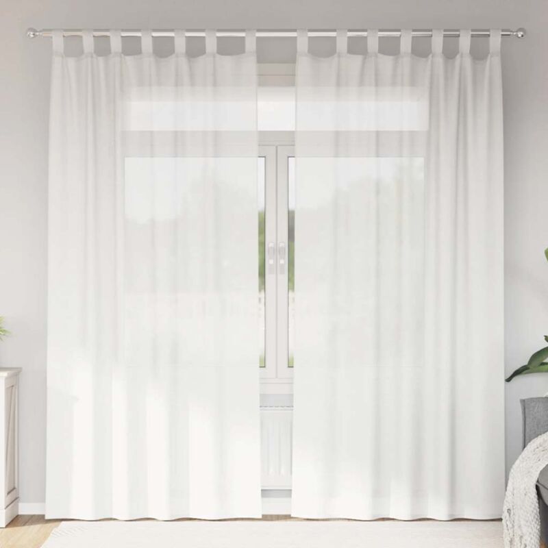foto del prodotto tende in voile con passanti 2 pz bianco 140x245 cm vidaxl