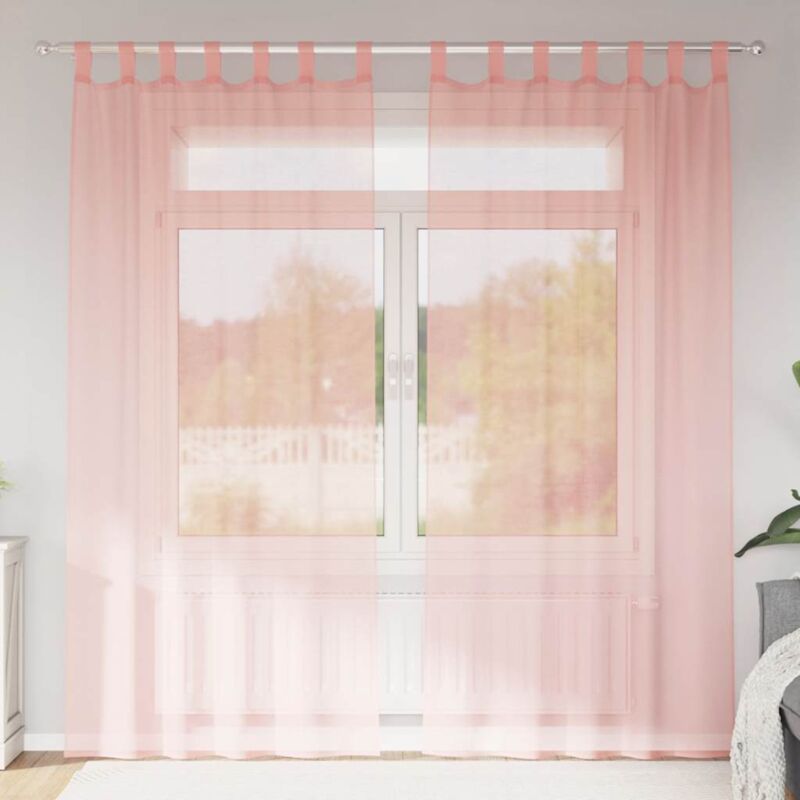 foto del prodotto tende in voile con passanti 2 pz rosa 140x225 cm vidaxl