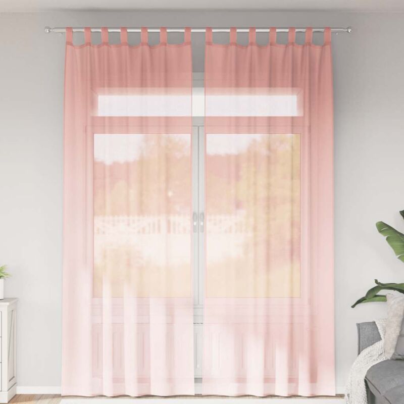 foto del prodotto tende in voile con passanti 2 pz rosa 140x260 cm vidaxl