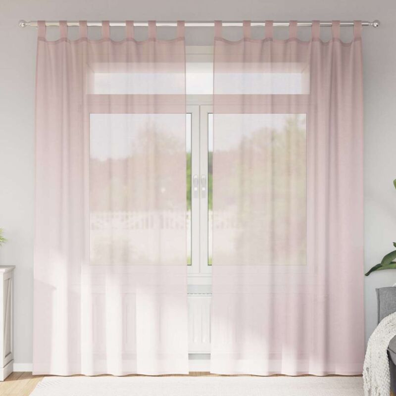 foto del prodotto tende in voile con passanti 2 pz rosa chiaro 140x245 cm vidaxl