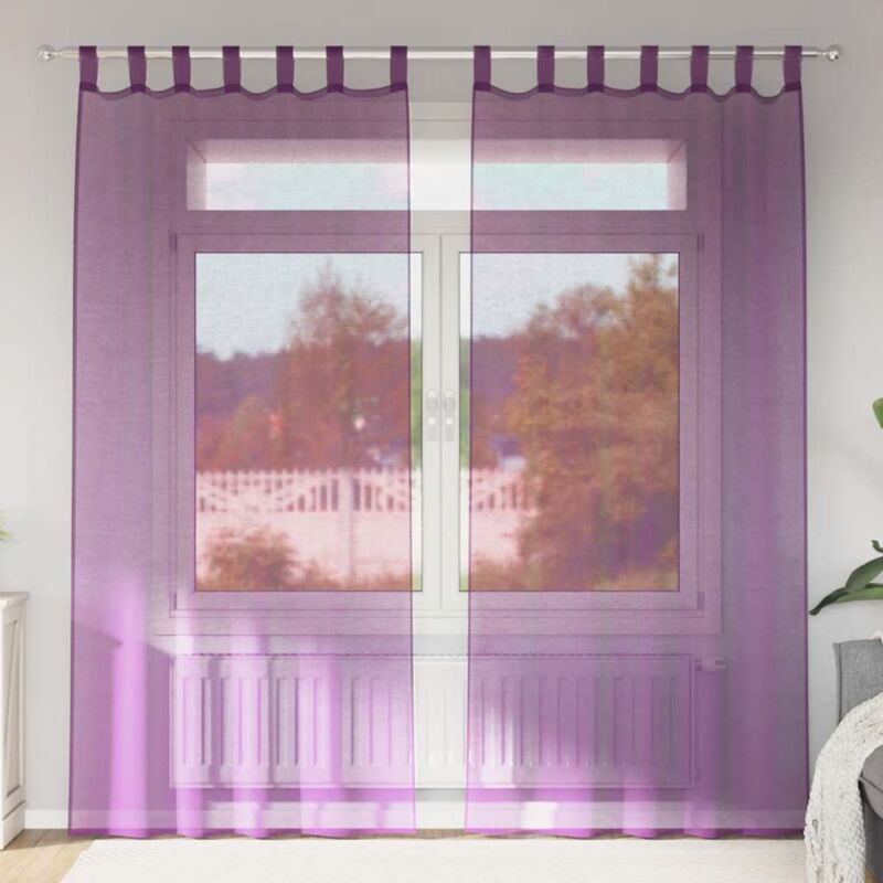 foto del prodotto tende in voile con passanti 2 pz viola 140x245 cm vidaxl