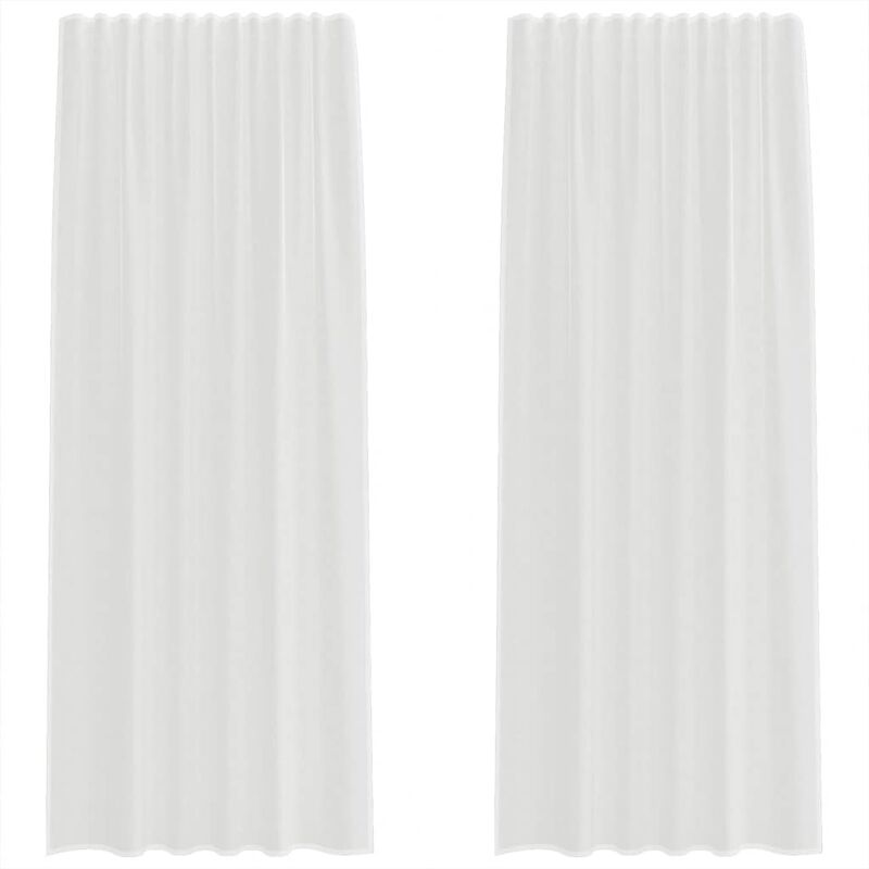 foto del prodotto tende in voile con tasche per aste 2 pz bianco - vidaxl