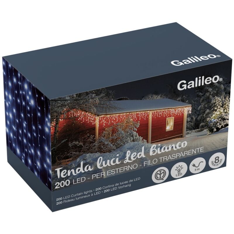 foto del prodotto tende luci led natale per esterno 120 led h.75 cm articoli natalizi