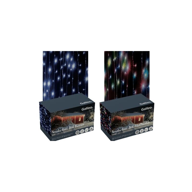 foto del prodotto tende luci led natale per esterno 200 led h.90 cm articoli natalizi