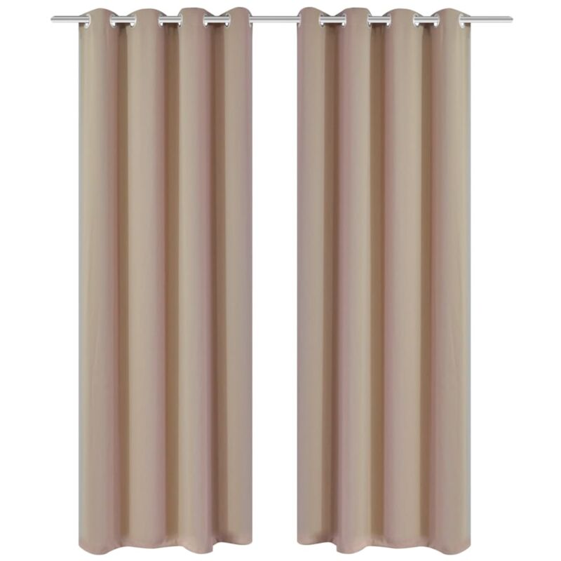 foto del prodotto tende oscuranti blackout crema con anelli di metallo 135 x 245 cm 2 pz