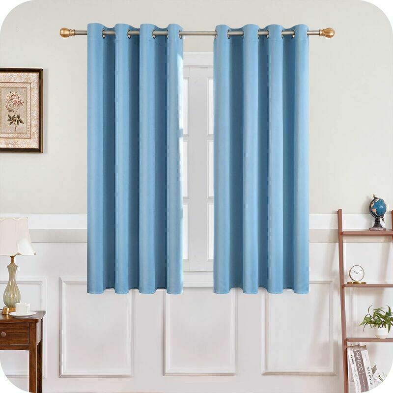 foto del prodotto tende oscuranti blu lablanc tende da camera da letto 52 x 63 pollici, 2 pannelli, tende oscuranti per la stanza tende termiche insonorizzate con