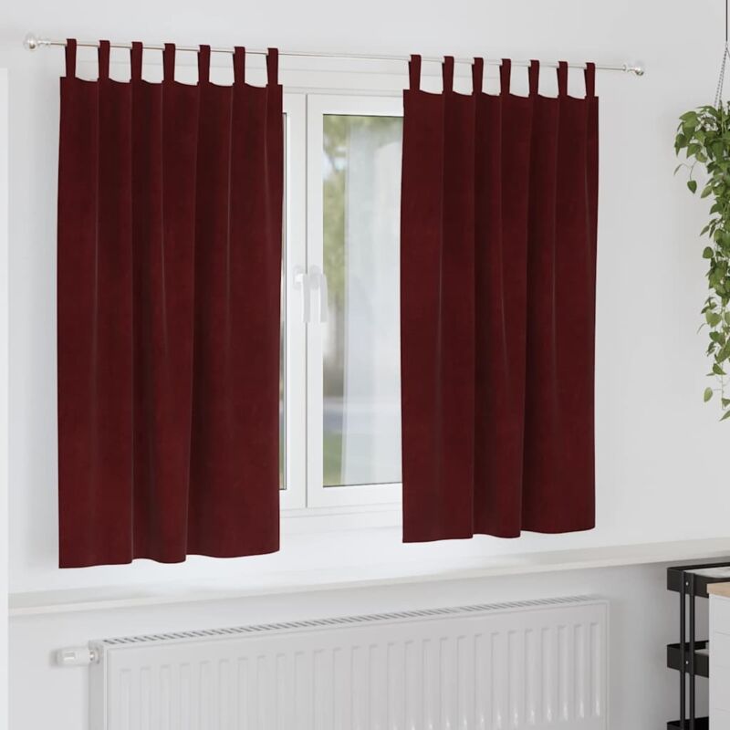 foto del prodotto tende oscuranti con anelli 2 pezzi vino rosso velluto vidaxl