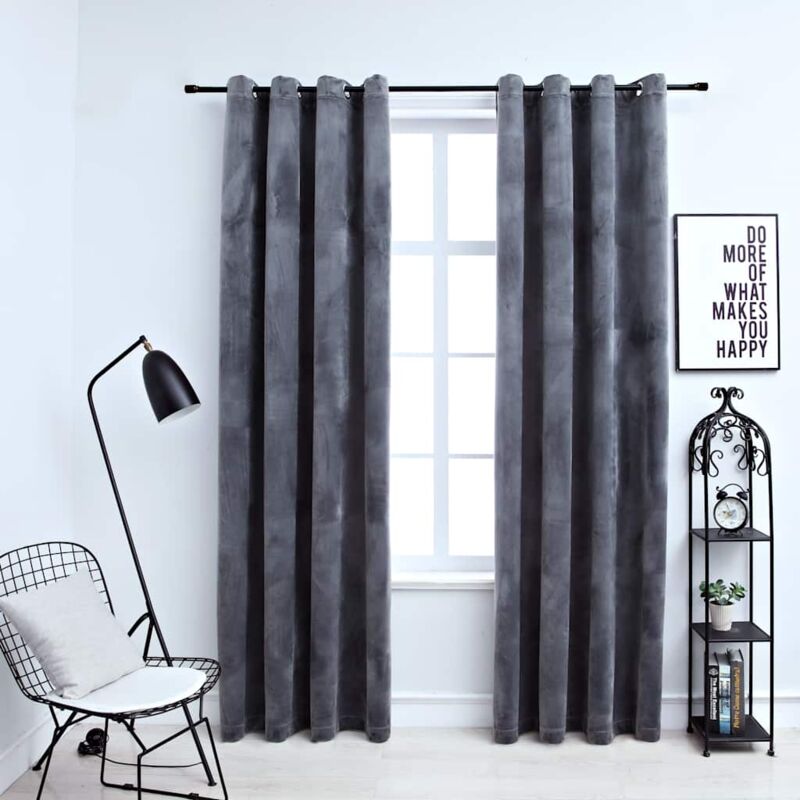 foto del prodotto tende oscuranti con anelli 2 pz antracite in velluto 140x245 cm vidaxl