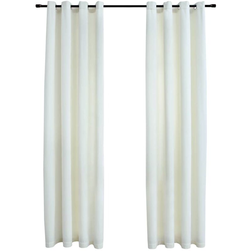 foto del prodotto tende oscuranti con anelli 2 pz crema in velluto 140x225 cm - vidaxl