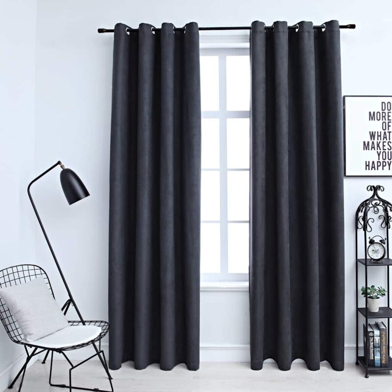 foto del prodotto tende oscuranti con anelli in metallo 2 pz antracite 140x225 cm vidaxl