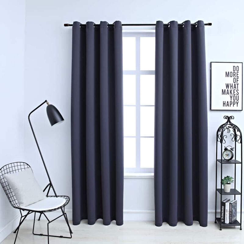 foto del prodotto tende oscuranti con anelli in metallo 2 pz antracite 140x245 cm vidaxl