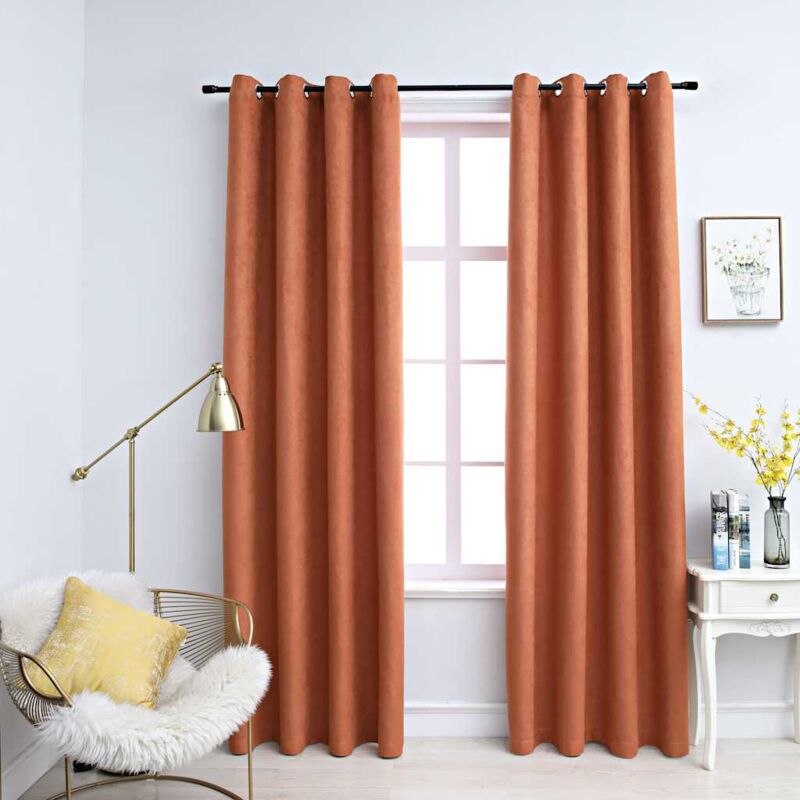 foto del prodotto tende oscuranti con anelli in metallo 2 pz ruggine 140x245 cm vidaxl