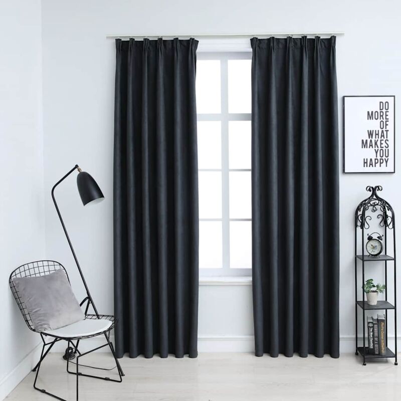 foto del prodotto tende oscuranti con ganci 2 pz antracite 140x175 cm vidaxl