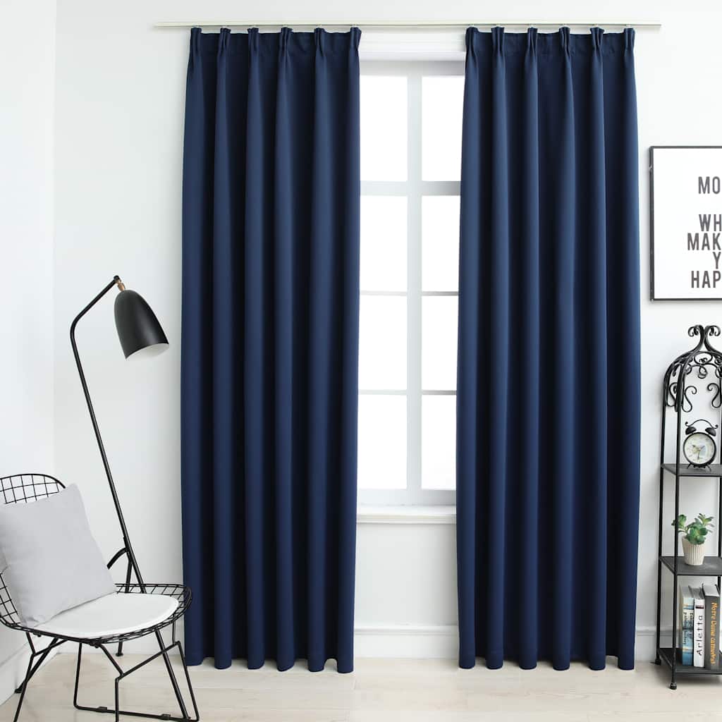 foto del prodotto tende oscuranti con ganci 2 pz blue 140x175 cm cod mxl 68127
