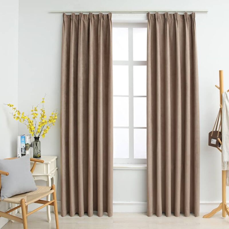 foto del prodotto tende oscuranti con ganci 2 pz grigio talpa 140x225 cm vidaxl