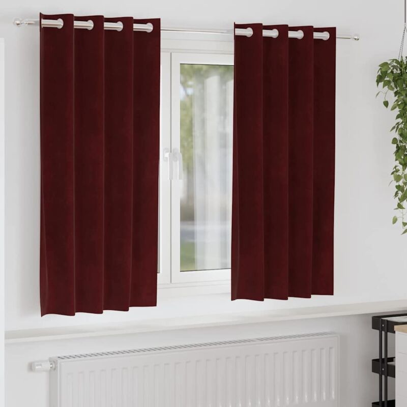 foto del prodotto tende oscuranti con occhielli 2 pezzi rosso vino in velluto vidaxl
