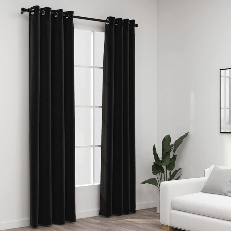 foto del prodotto tende oscuranti effetto lino 2 pz antracite 140x245 cm vidaxl