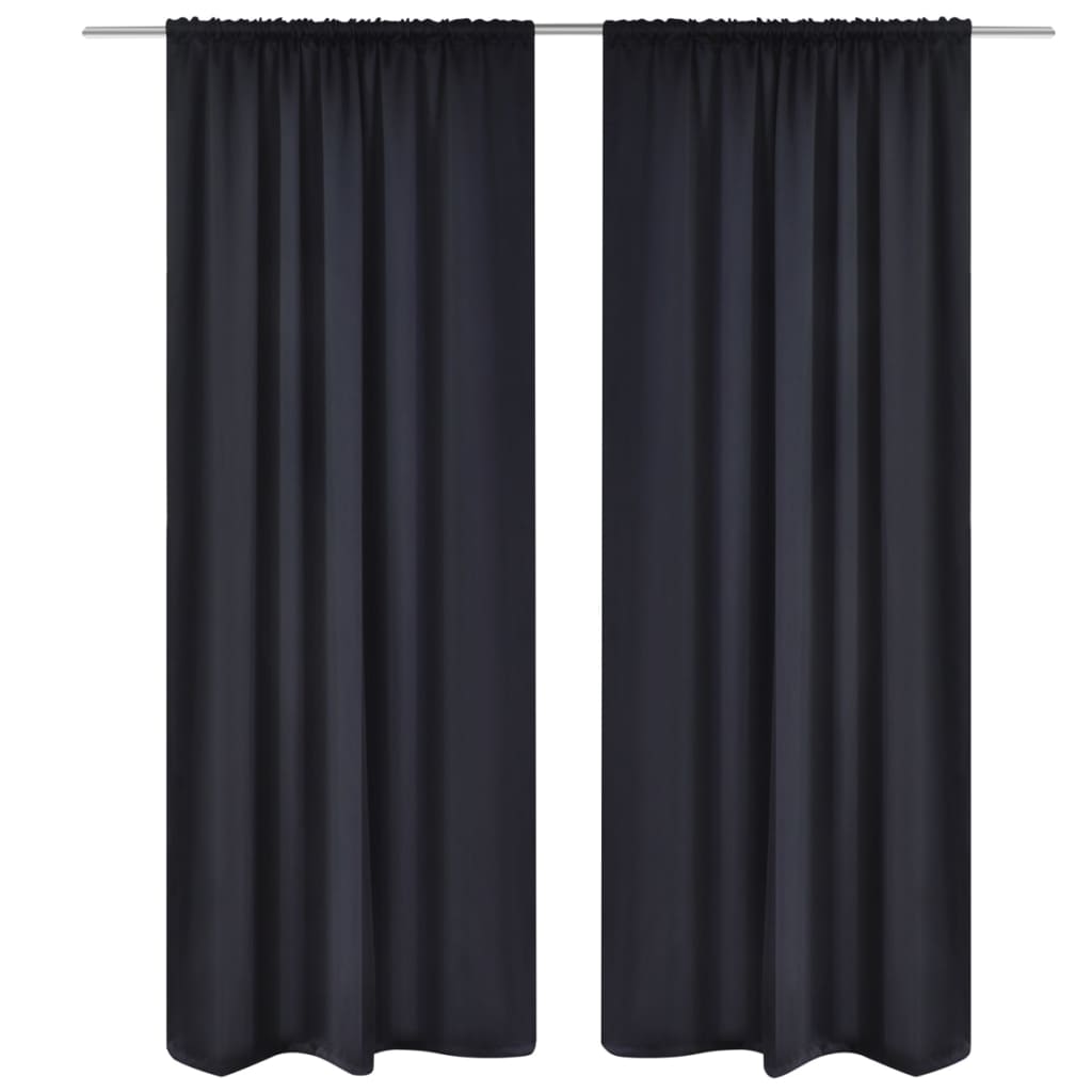 foto del prodotto tende oscuranti nere 2 pz con orlo ribattuto 135 x 245 cm cod mxl 69446