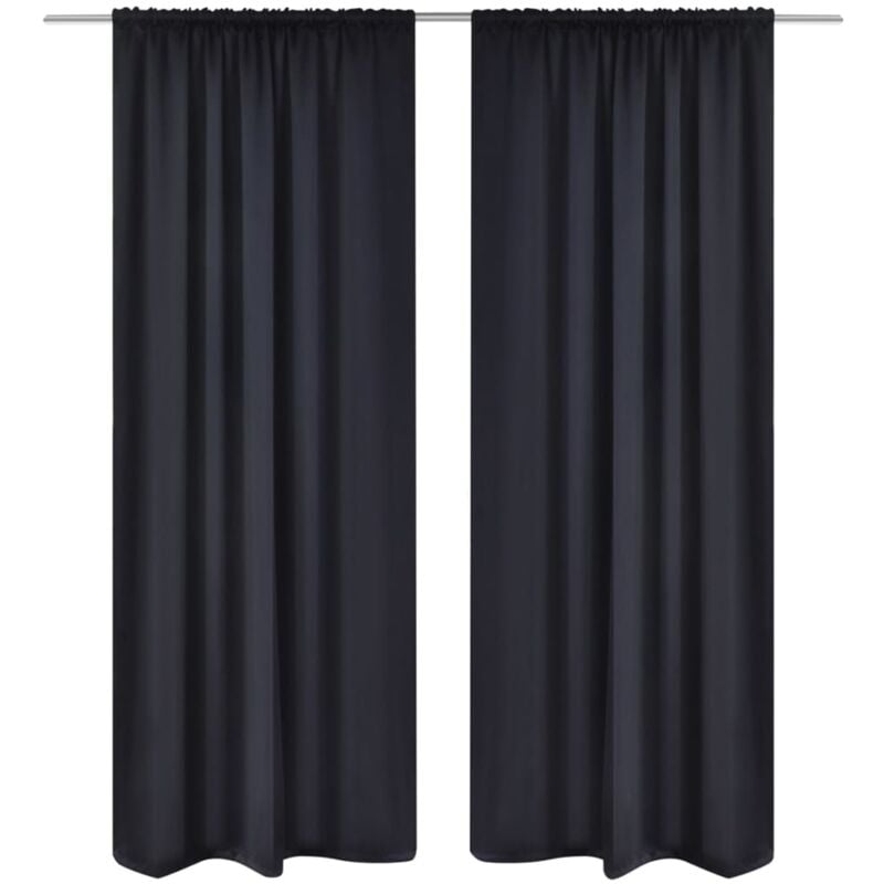 foto del prodotto tende oscuranti nere 2 pz con orlo ribattuto 135 x 245 cm vidaxl