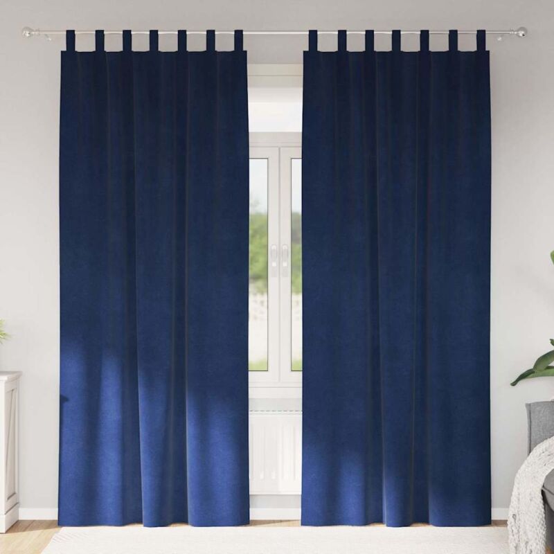 foto del prodotto tende oscuranti vidaxl con anelli per appendere 2 pezzi in velluto blu scuro