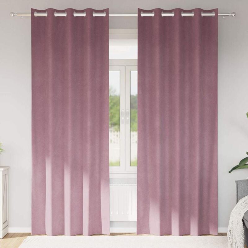 foto del prodotto tende oscuranti vidaxl con occhielli 2 pz in velluto rosa scuro