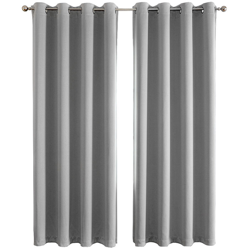 foto del prodotto tende per interni oscuranti, tende camera da letto per salotto eleganti, tende soggiorno moderne termiche per cameretta bambini, con occhielli, 140x240 cm (larghezza x altezza), grigio, 2 pannelli