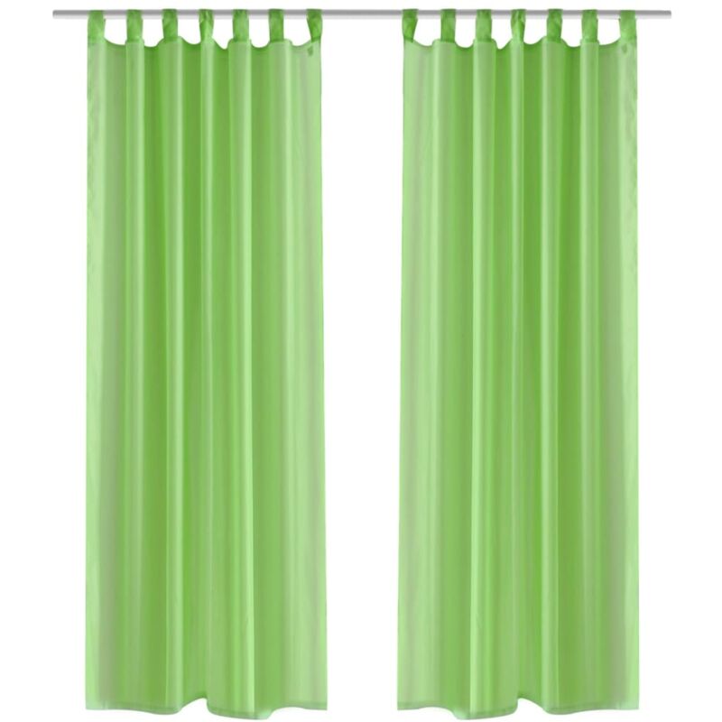 foto del prodotto tende trasparenti 2 pz verde mela 140 x 175 cm vidaxl