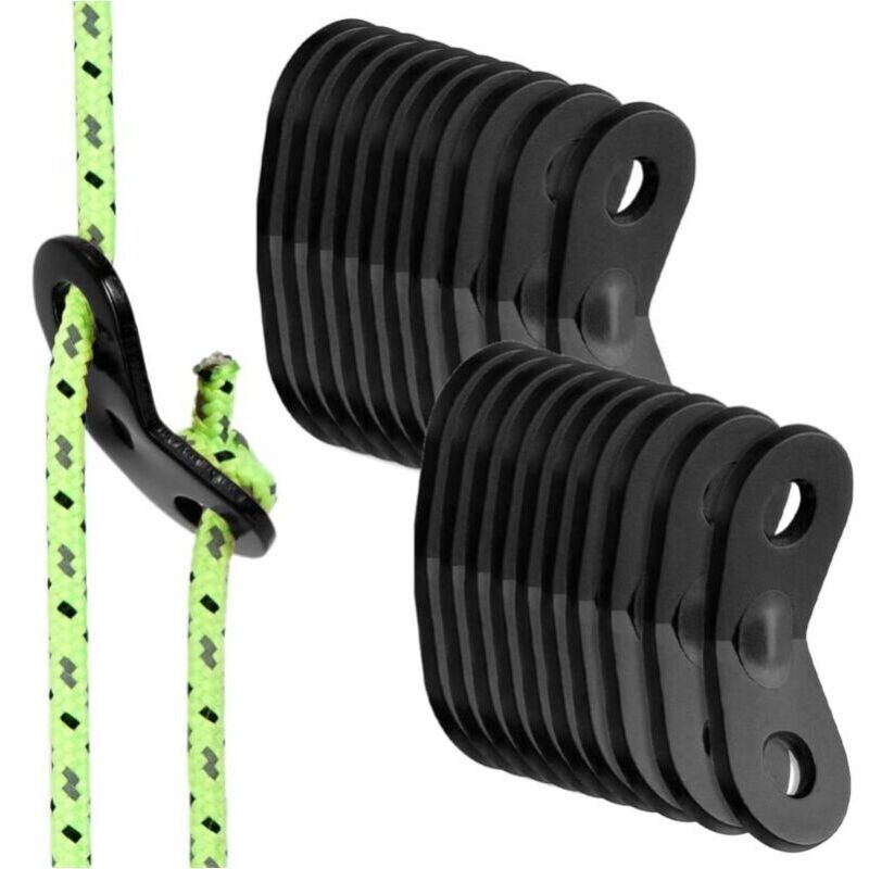 foto del prodotto tenditore per fune da 20 pezzi, gancio di regolazione per fune antiscivolo resistente, robusto e durevole, rafforza la stabilit della tenda, per