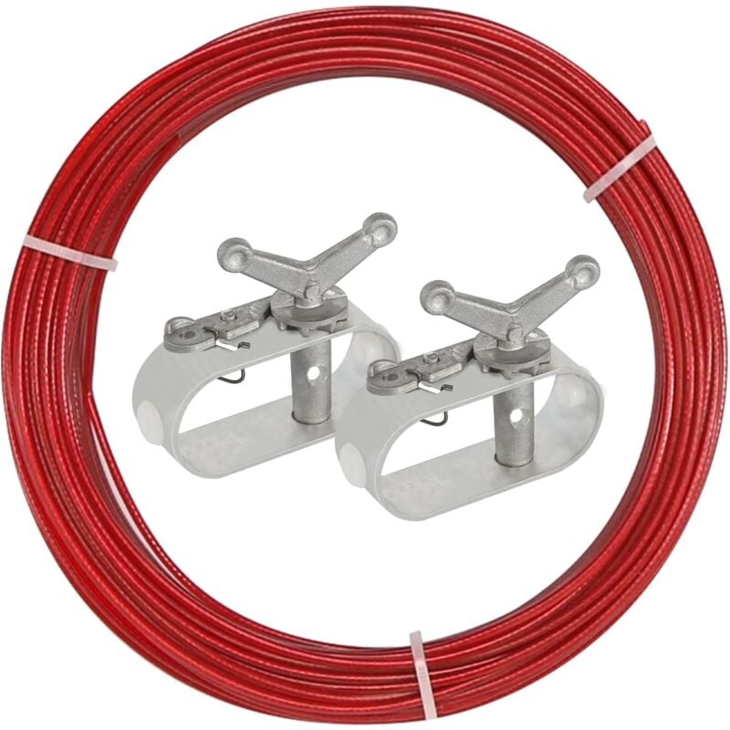 foto del prodotto tenditori per piscina, lunghezza 2 mm 30 m con 2 tenditori per corda di copertura per piscina, cavo di tensione cavo di tensione per il fissaggio di