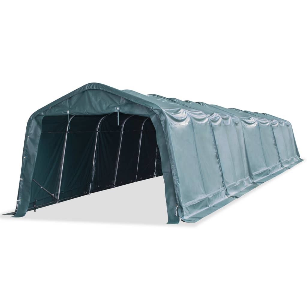 foto del prodotto tendone bestiame rimovibile pvc 550 g m 3,3x16 m verde scuro cod mxl 56679