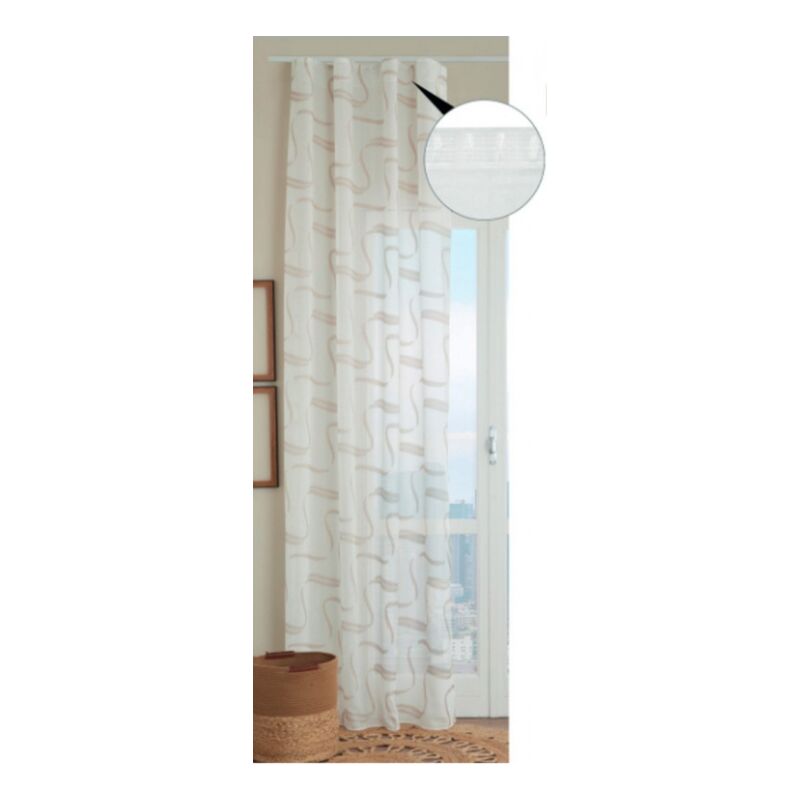 foto del prodotto tendone con fascia copri bastone universale linea polaris beige 145x290 cm