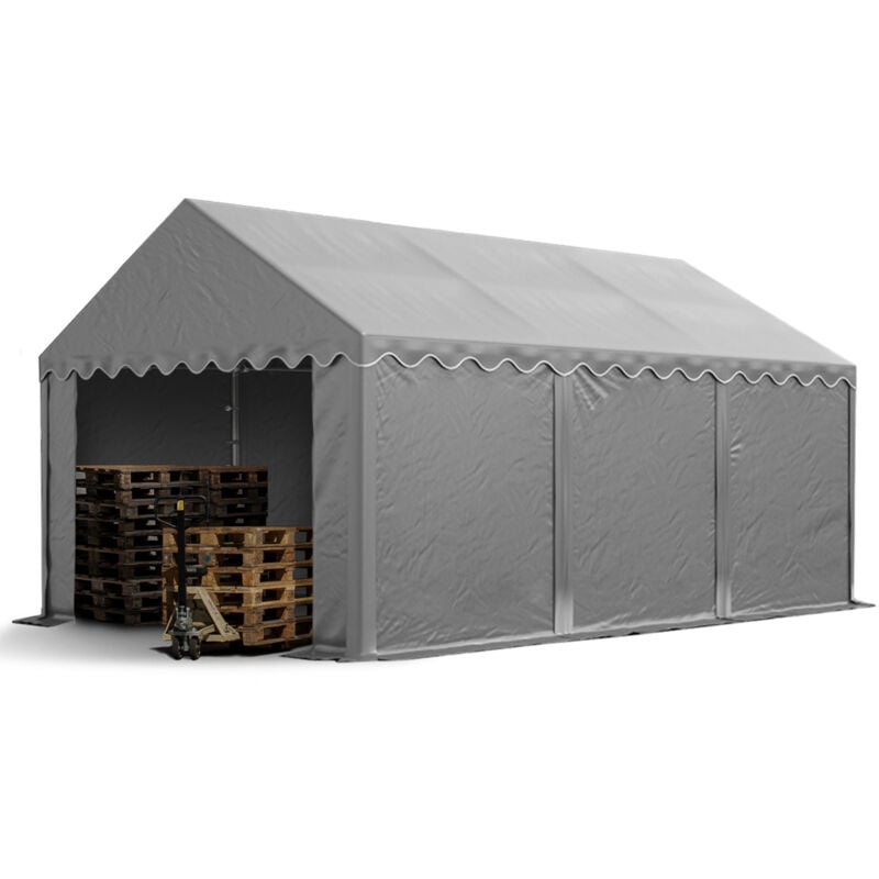 foto del prodotto tendone deposito 3x6 m pvc 700 n grigio impermeabile tenda capannone tenda di stoccaggio toolport