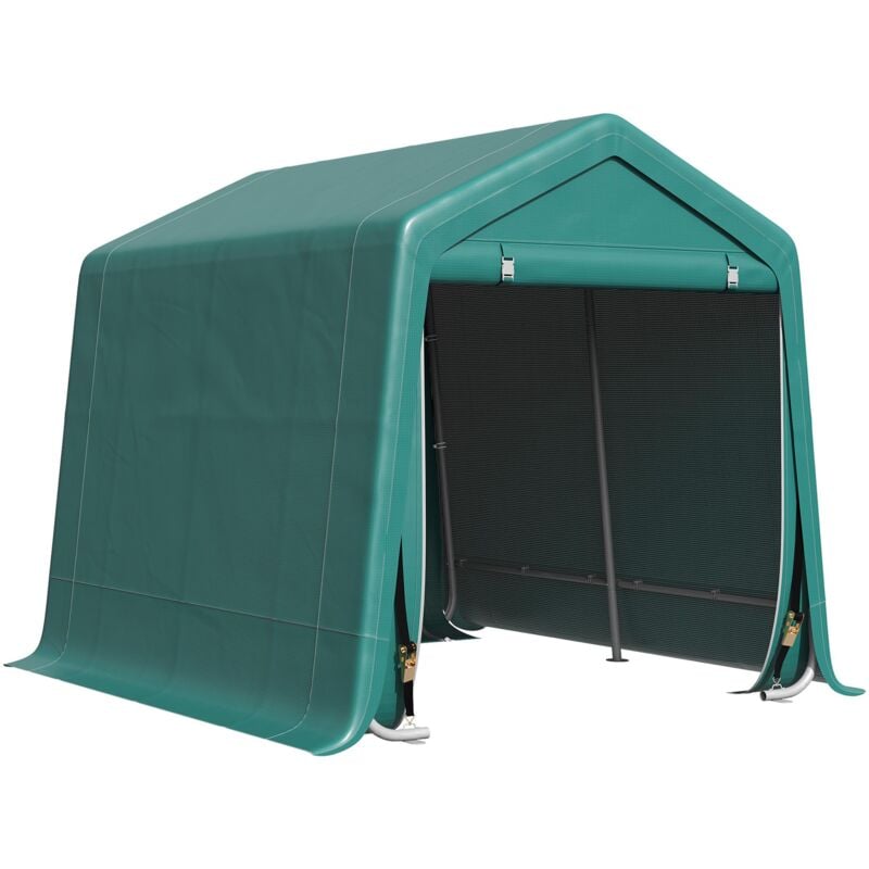 foto del prodotto tendone garage per auto attrezzi 240x200x202 cm in metallo e tessuto polietilene verde