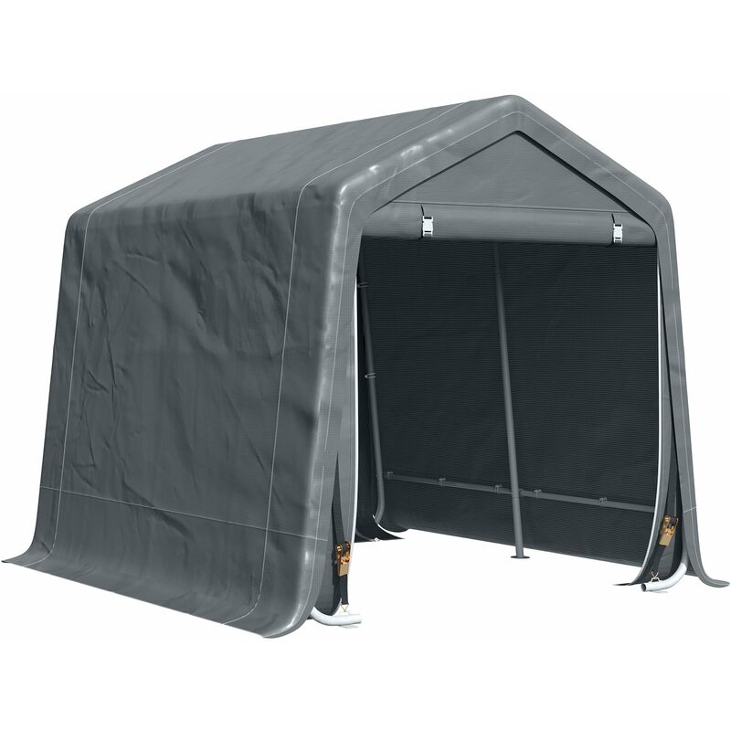 foto del prodotto tendone garage per auto attrezzi 280x240x240 cm in metallo e tessuto polietilene grigio