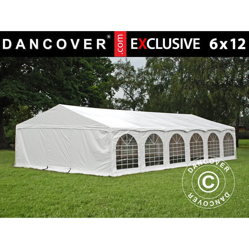 foto del prodotto tendone gazebo per feste exclusive 6x12m pvc, 'arched', bianco