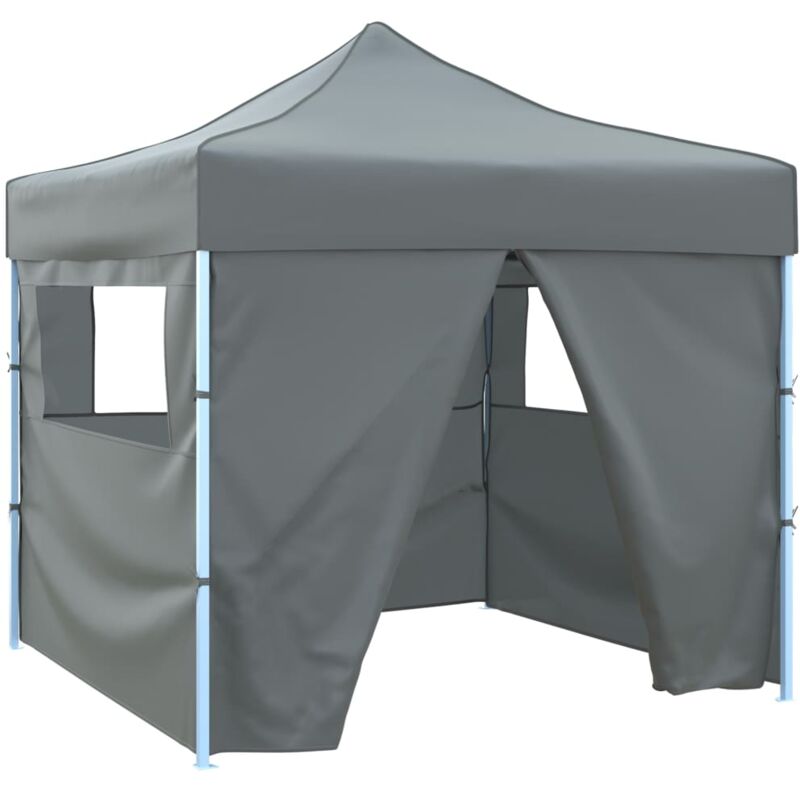 foto del prodotto tendone per feste pieghevole pop up con 4 pareti 3x3m antracite vidaxl