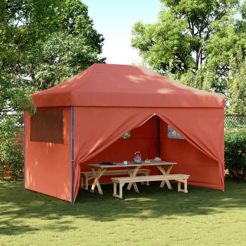 foto del prodotto tendone per feste pieghevole pop up con 4 pareti terracotta vidaxl