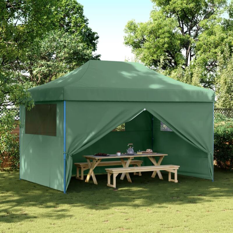 foto del prodotto tendone per feste pieghevole pop up con 4 pareti verde vidaxl