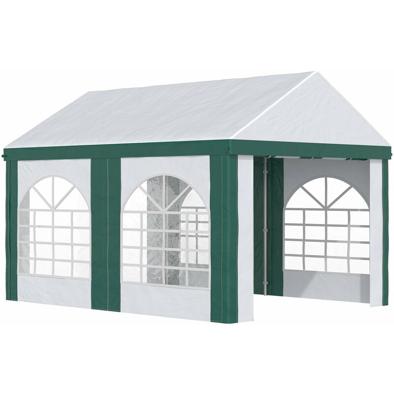 foto del prodotto tendostruttura max 12 persone 400x295x285 cm con doppio ingresso bianco e verde