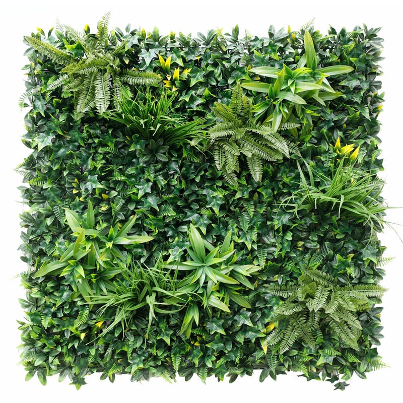 foto del prodotto tenerife siepe artificiale mix verdi cm 100x100 uvr/fr mattonelle